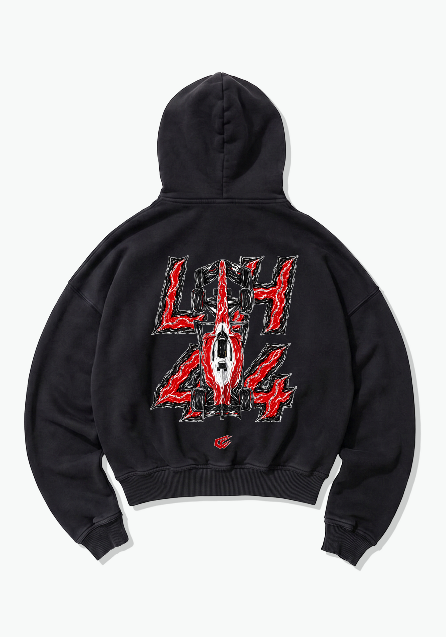 LH44 Abstract Oversized Hoodie - Black Back (Designed)