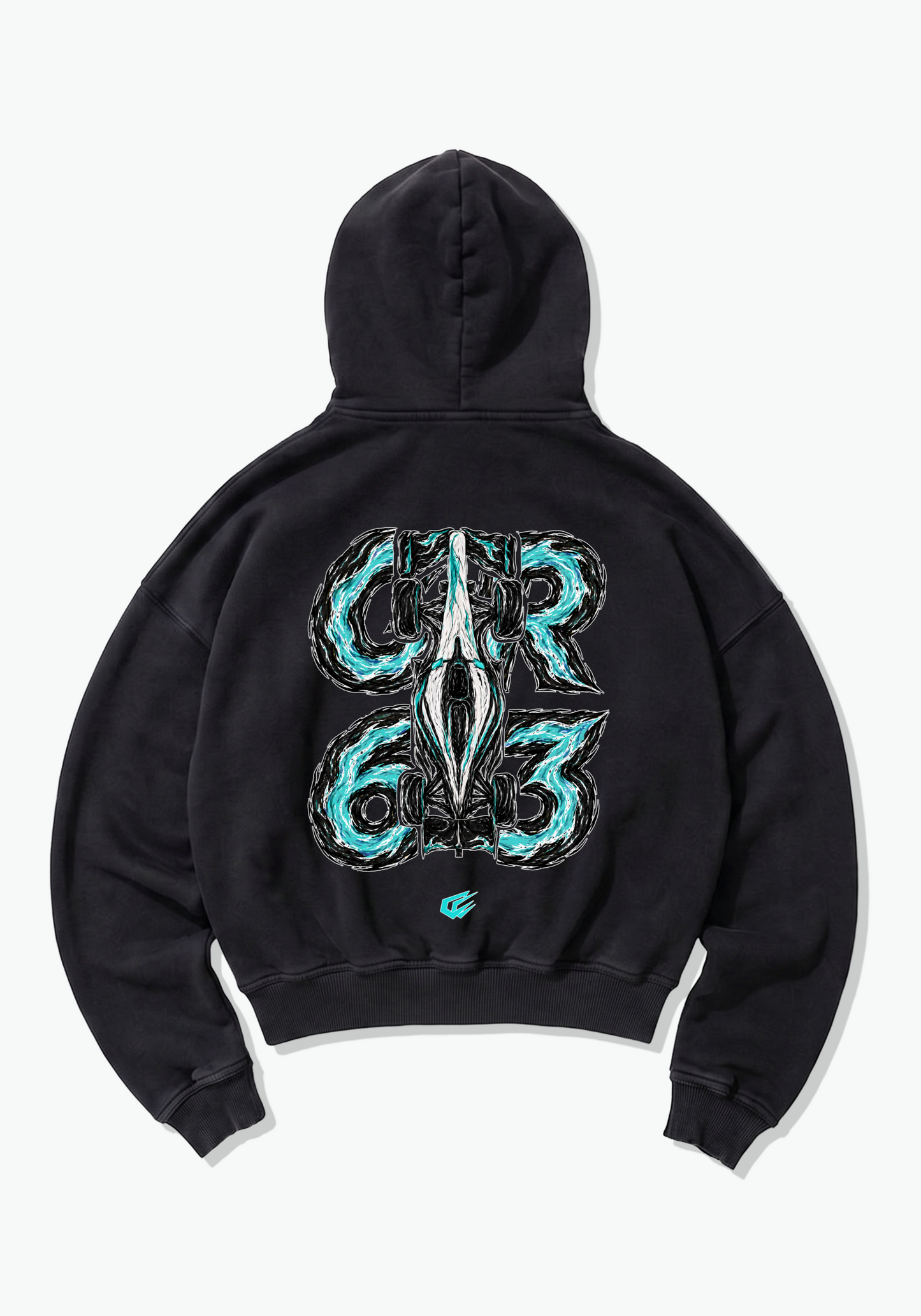 GR63 Abstract Oversized Hoodie - Black Back (Designed)