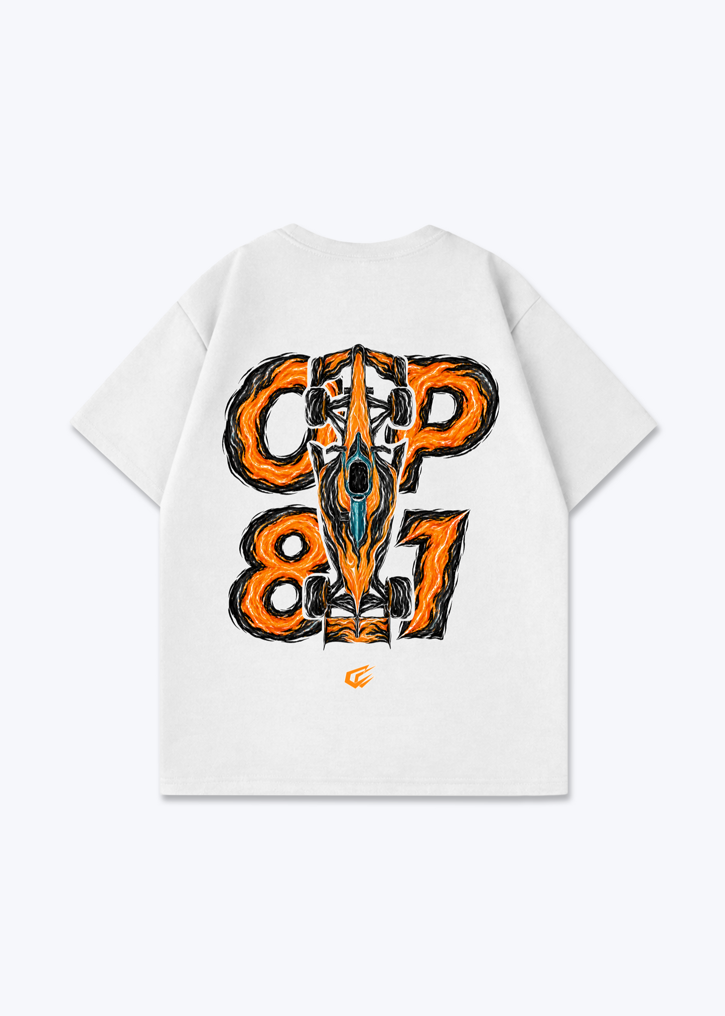 OP81 abstract Oversized Shirt - White Back (Designed)