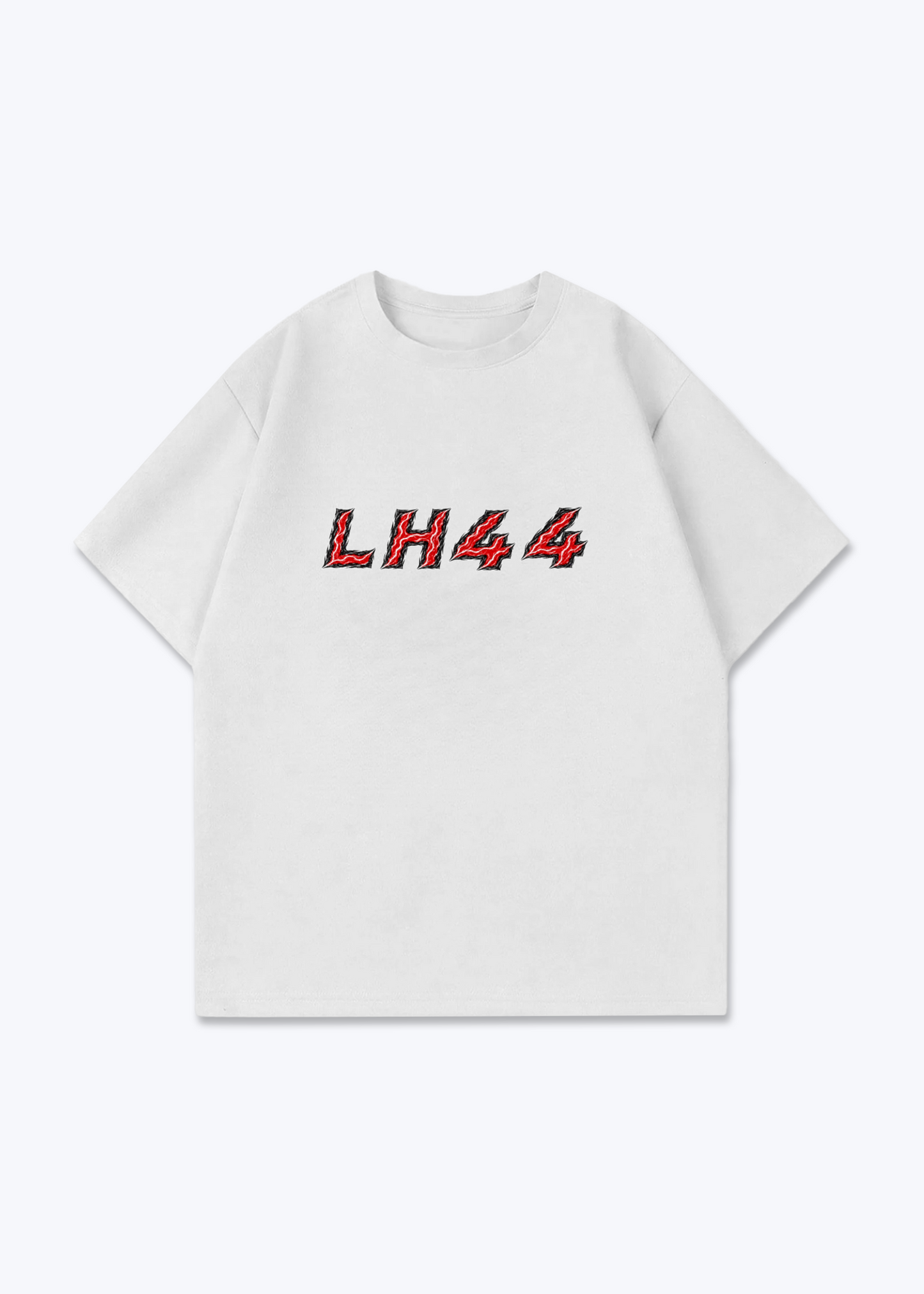 LH44 abstract Oversized Shirt - White Front (Designed)