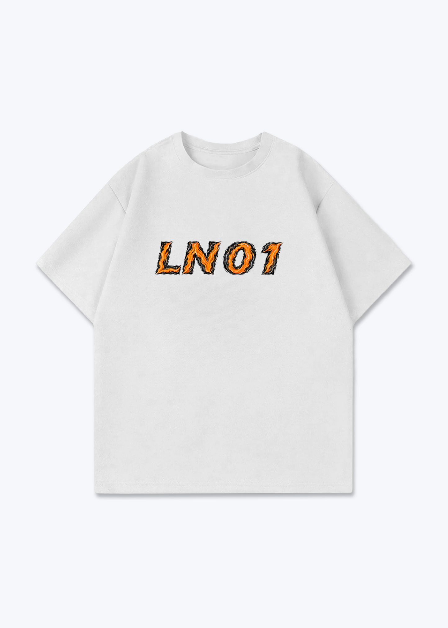 LN01 abstract Oversized Shirt - White Front (Designed)