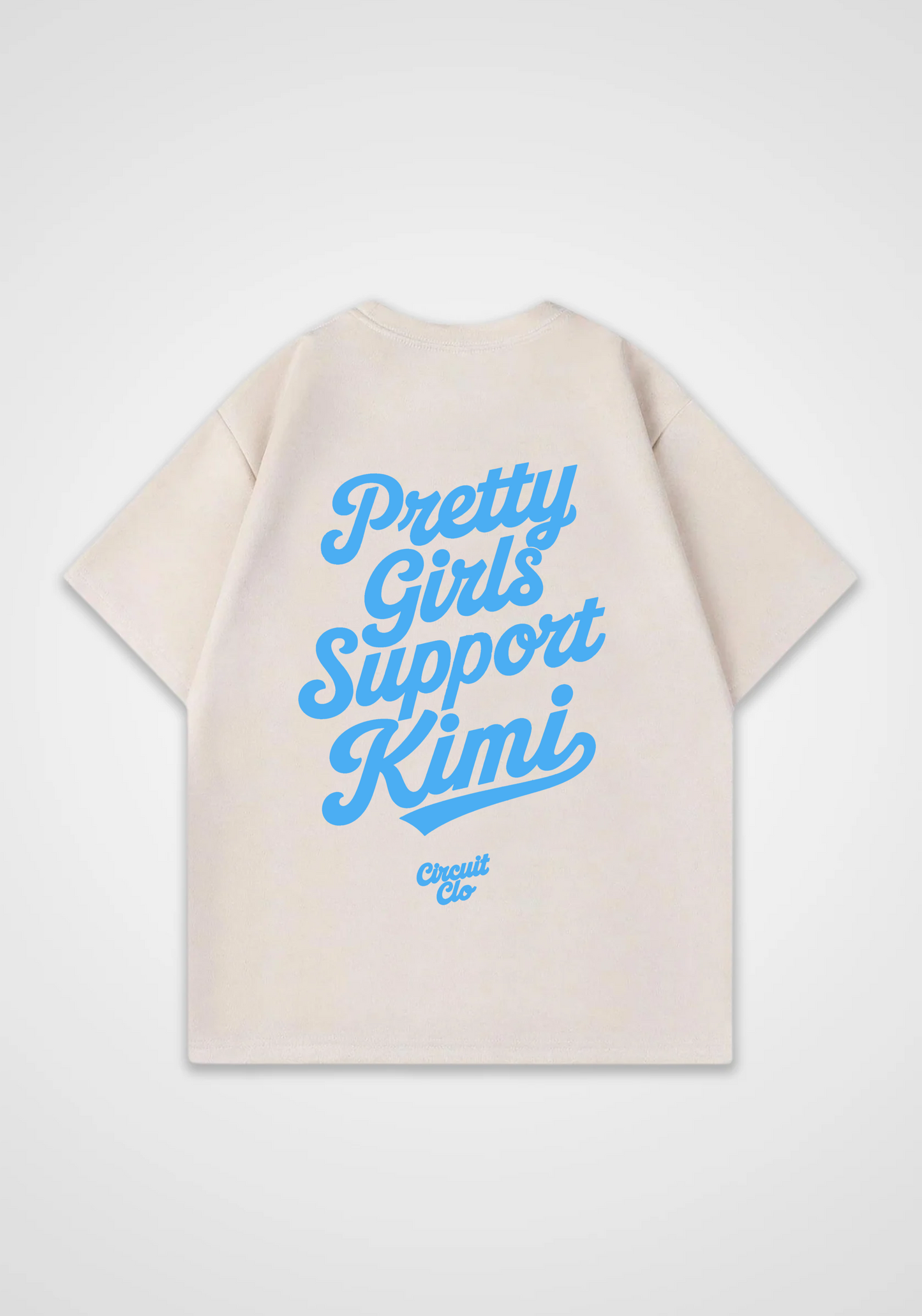 Pretty Girls support Kimi Oversized Shirt - Beige Back (Designed)