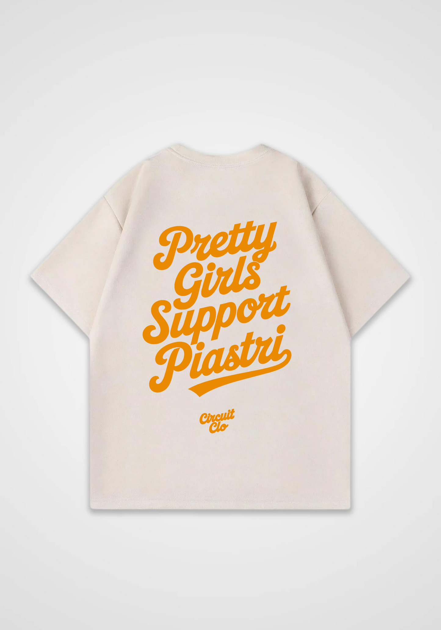 Pretty Girls Support Piastri Oversized Shirt - Beige Back (Designed)