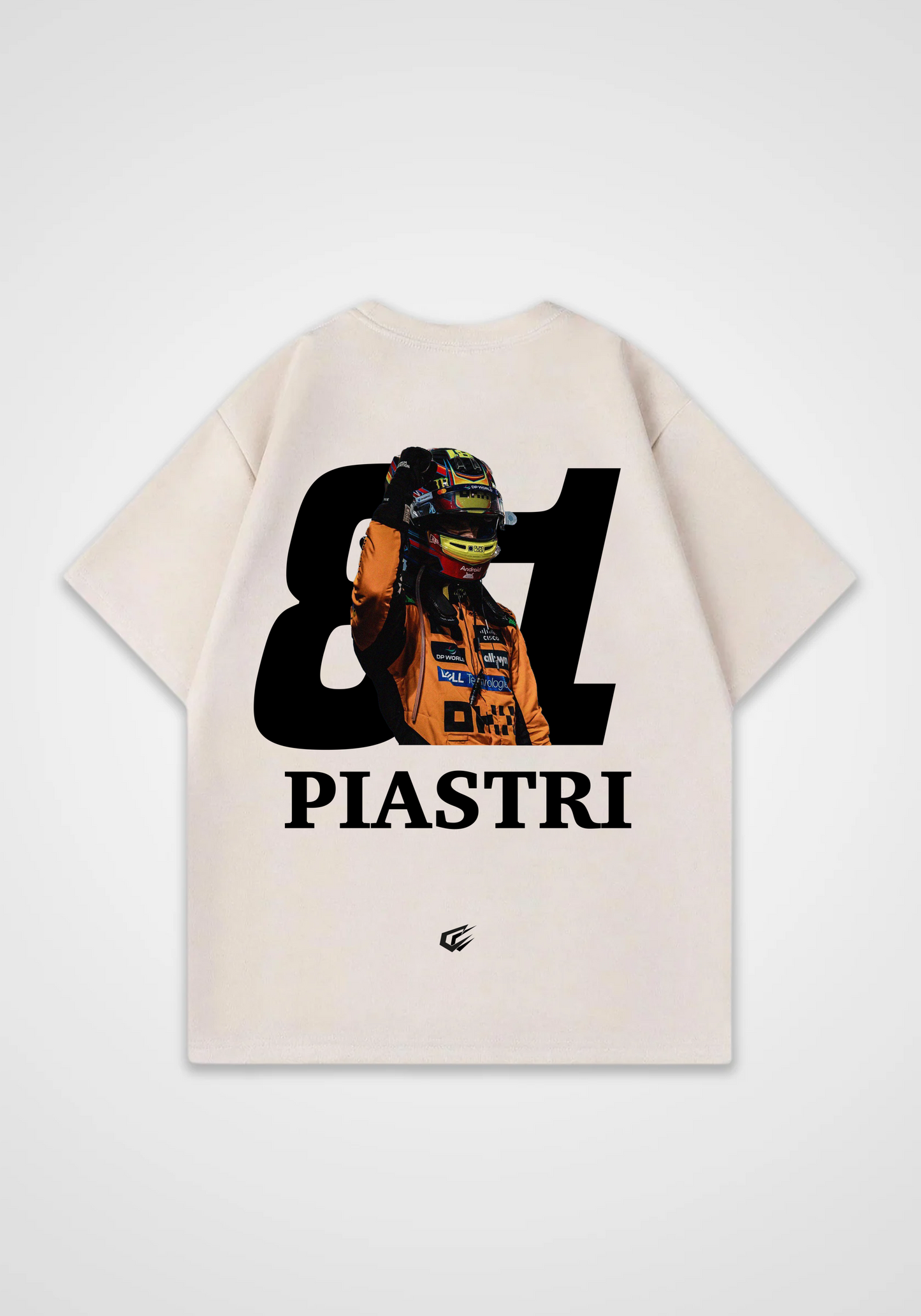 Piastri 81 Oversized Shirt - Beige Back (Designed)