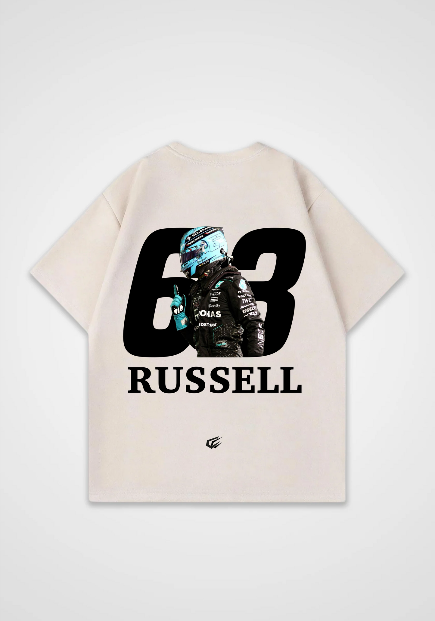 Russell 63 Oversized Shirt - Beige Back (Designed)