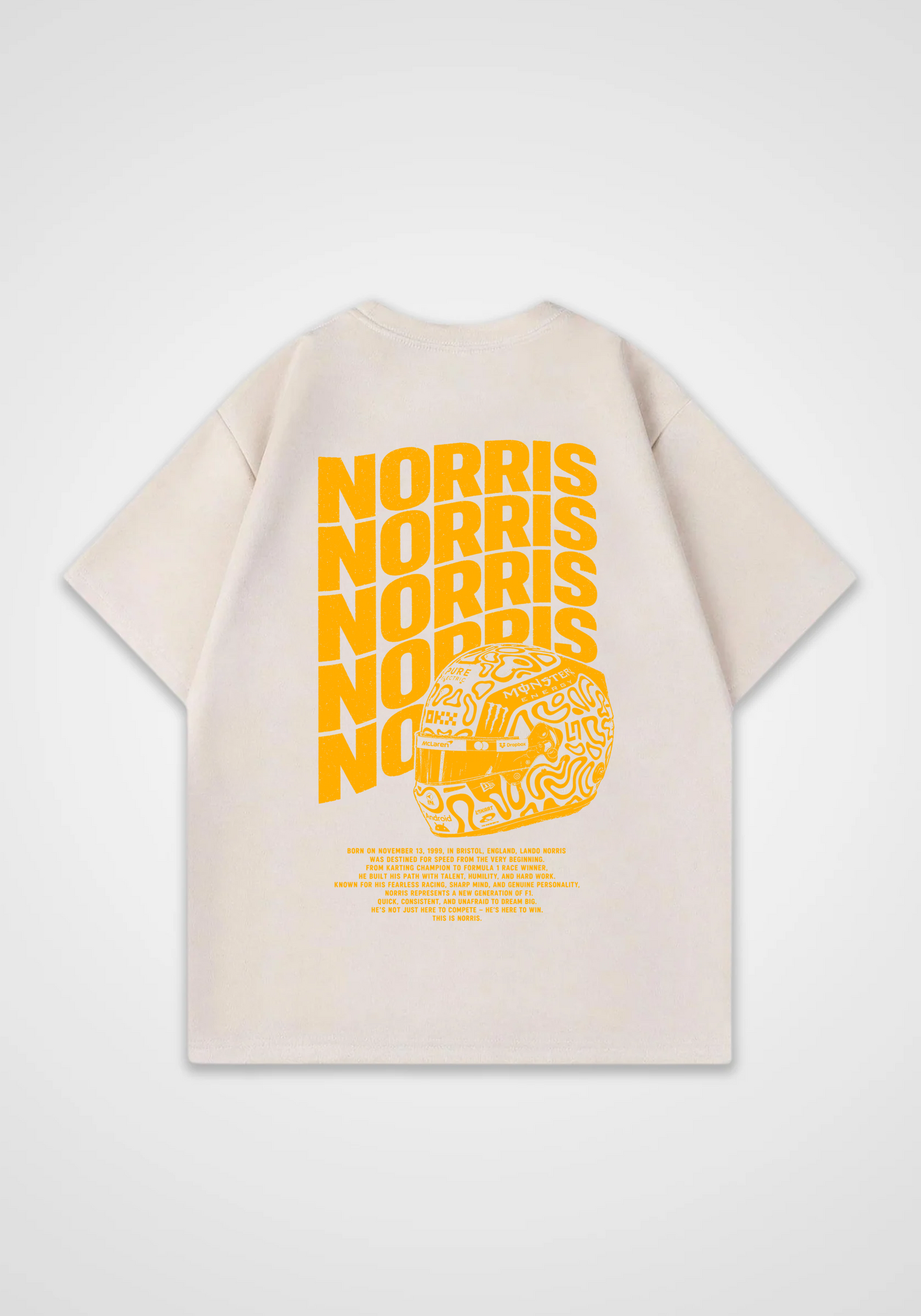 Norris Oversized Shirt - Beige Back (Designed)