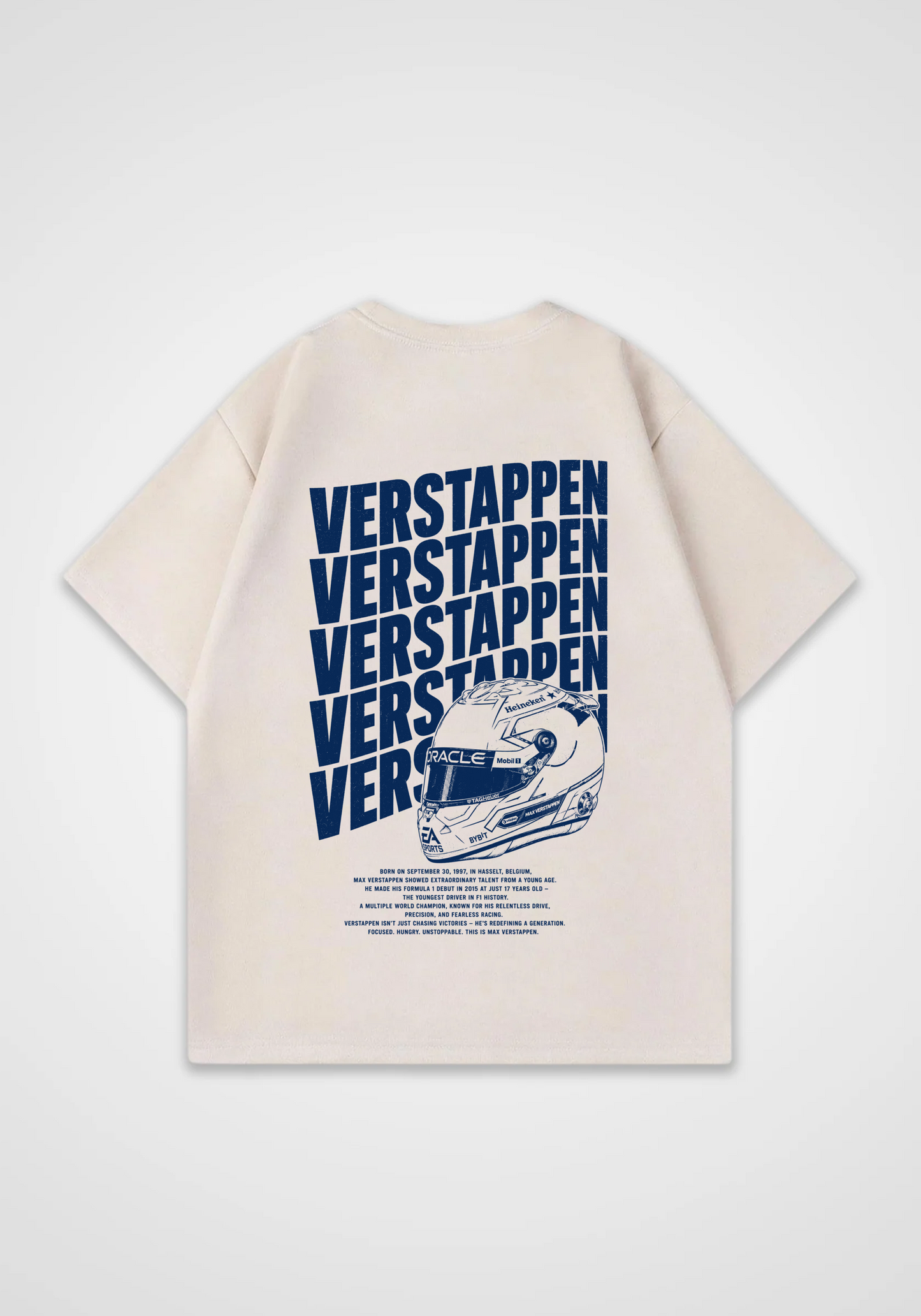 Verstappen Oversized Shirt - Beige Back (Designed)