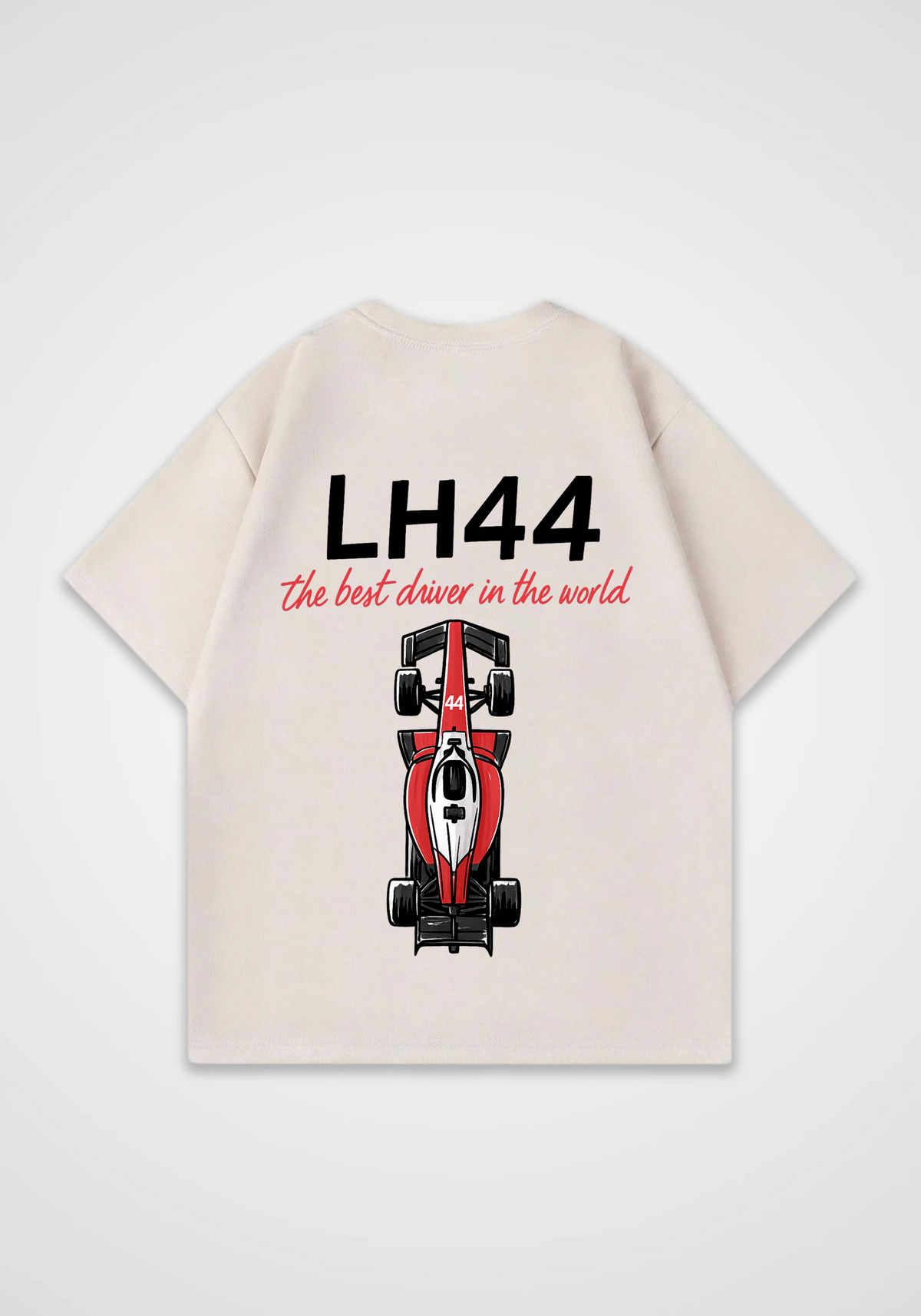 Best Driver In The World Oversized Shirt - Beige Back (Designed)