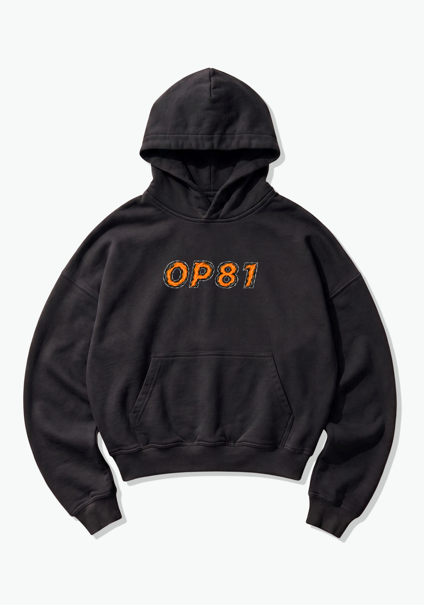 OP81 Abstract Oversized Hoodie - Black Front (Designed)