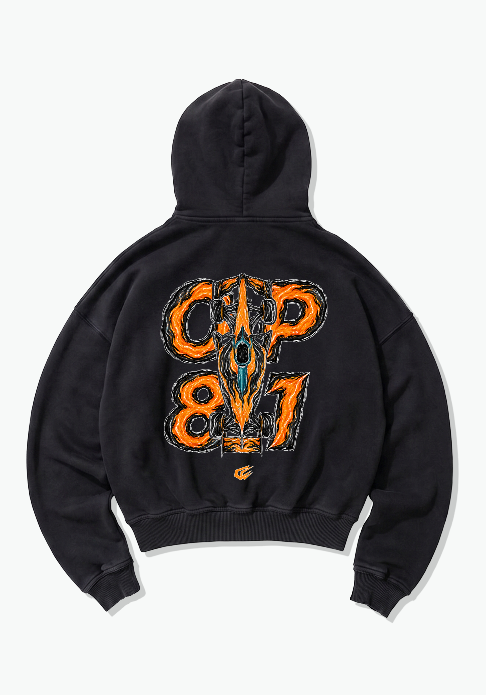OP81 Abstract Oversized Hoodie - Black Back (Designed)