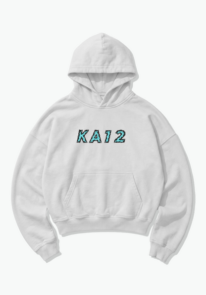 KA12 Abstract Oversized Hoodie - White Front (Designed)