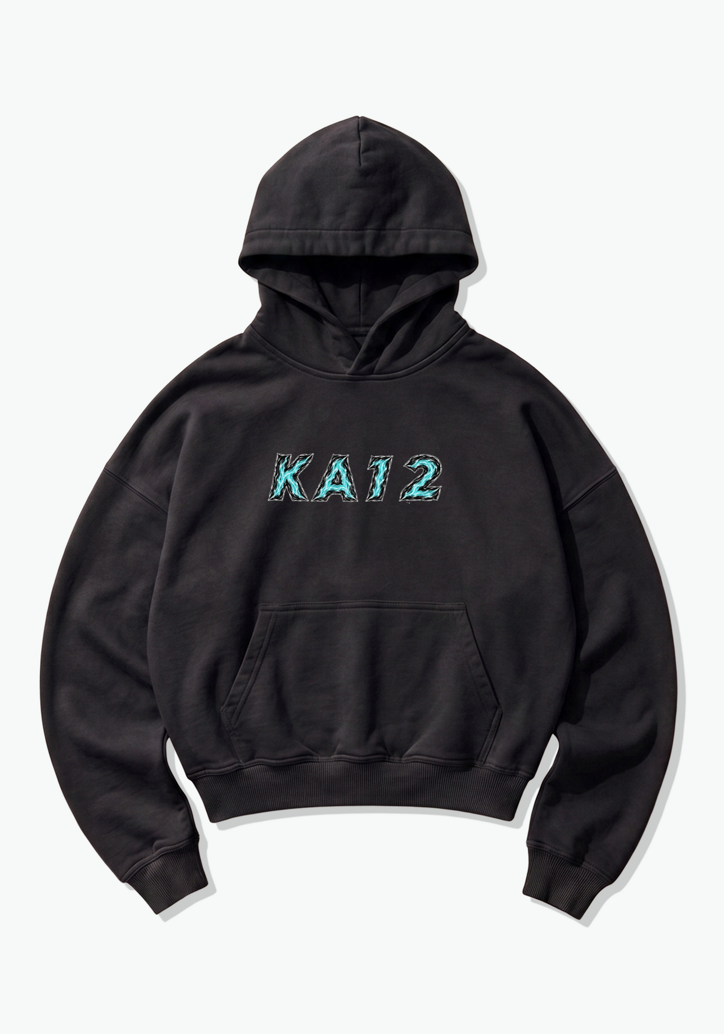 KA12 Abstract Oversized Hoodie - Black Front (Designed)