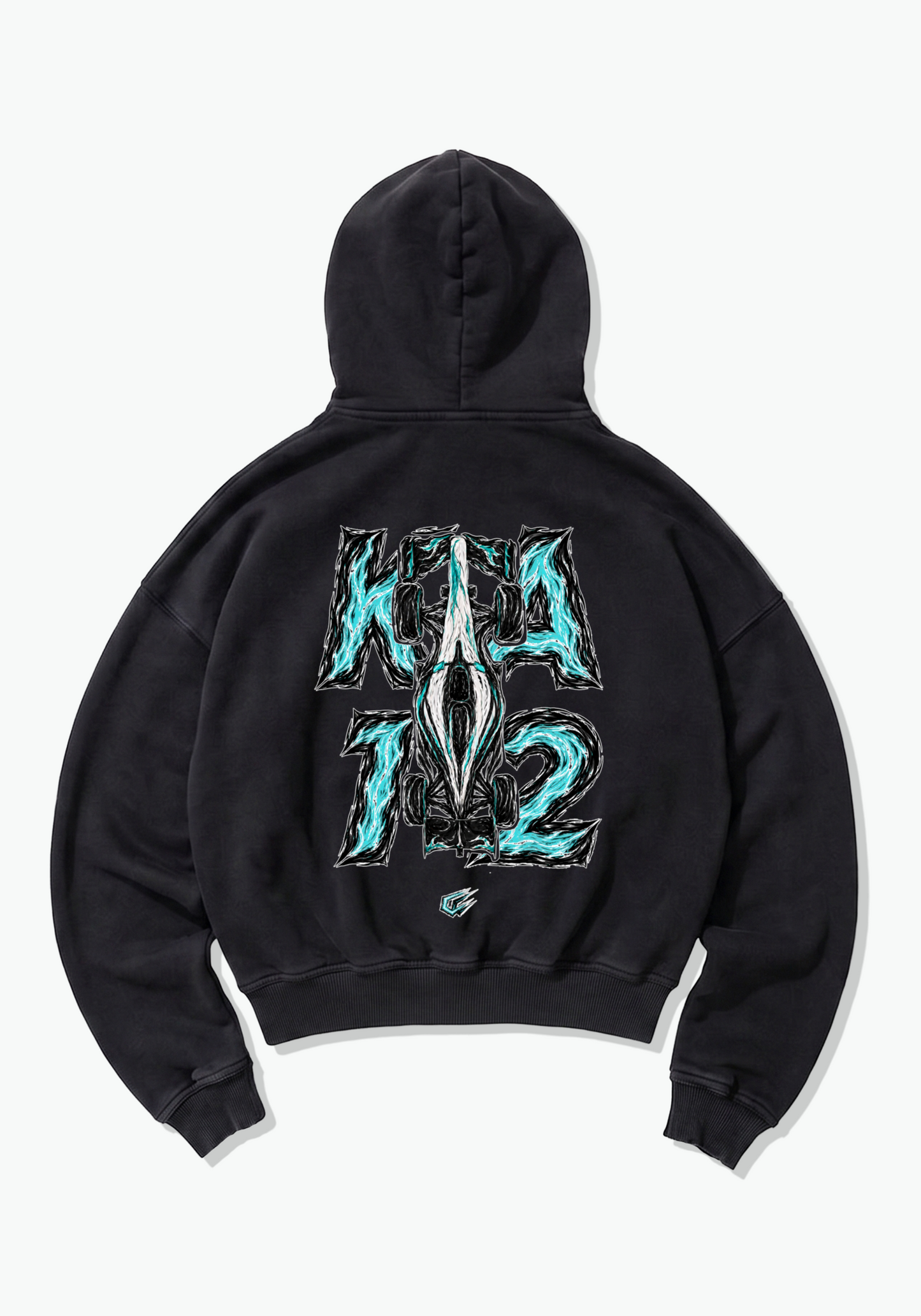 KA12 Abstract Oversized Hoodie - Black Back (Designed)