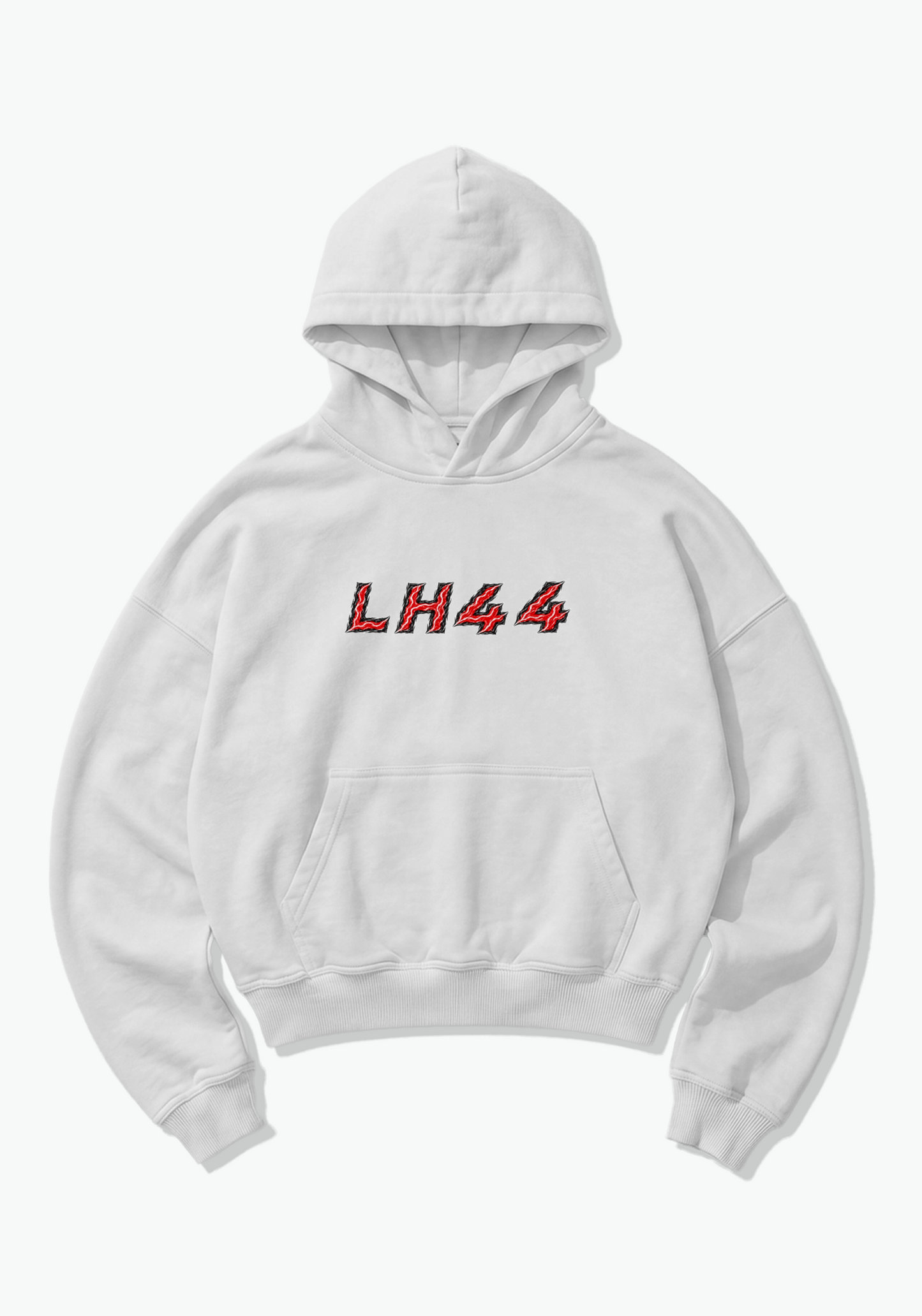LH44 Abstract Oversized Hoodie - White Front (Designed)