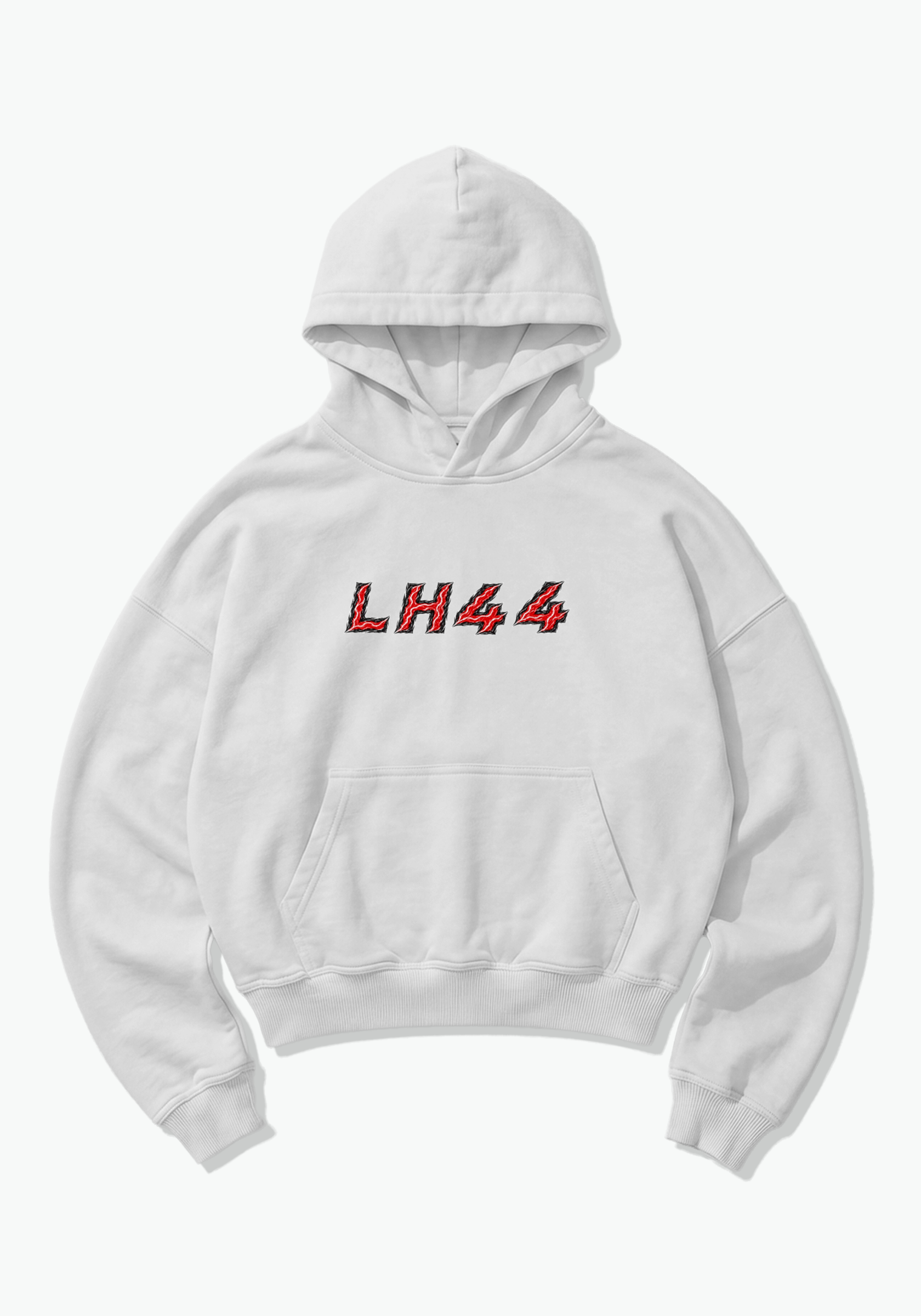 LH44 Abstract Oversized Hoodie - White Front (Designed)