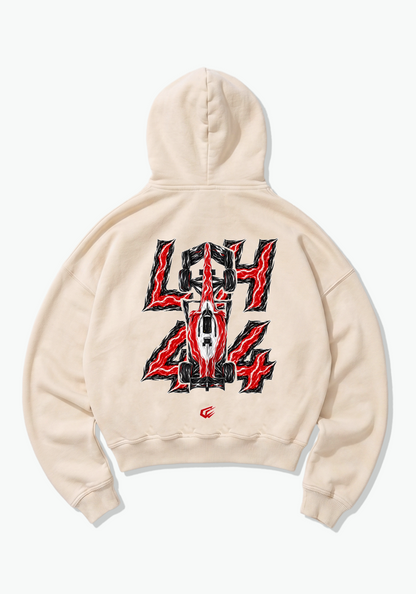 LH44 Abstract Oversized Hoodie - Beige Back (Designed)