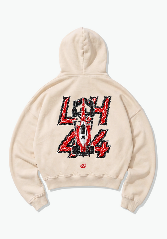 LH44 Abstract Oversized Hoodie - Beige Back (Designed)