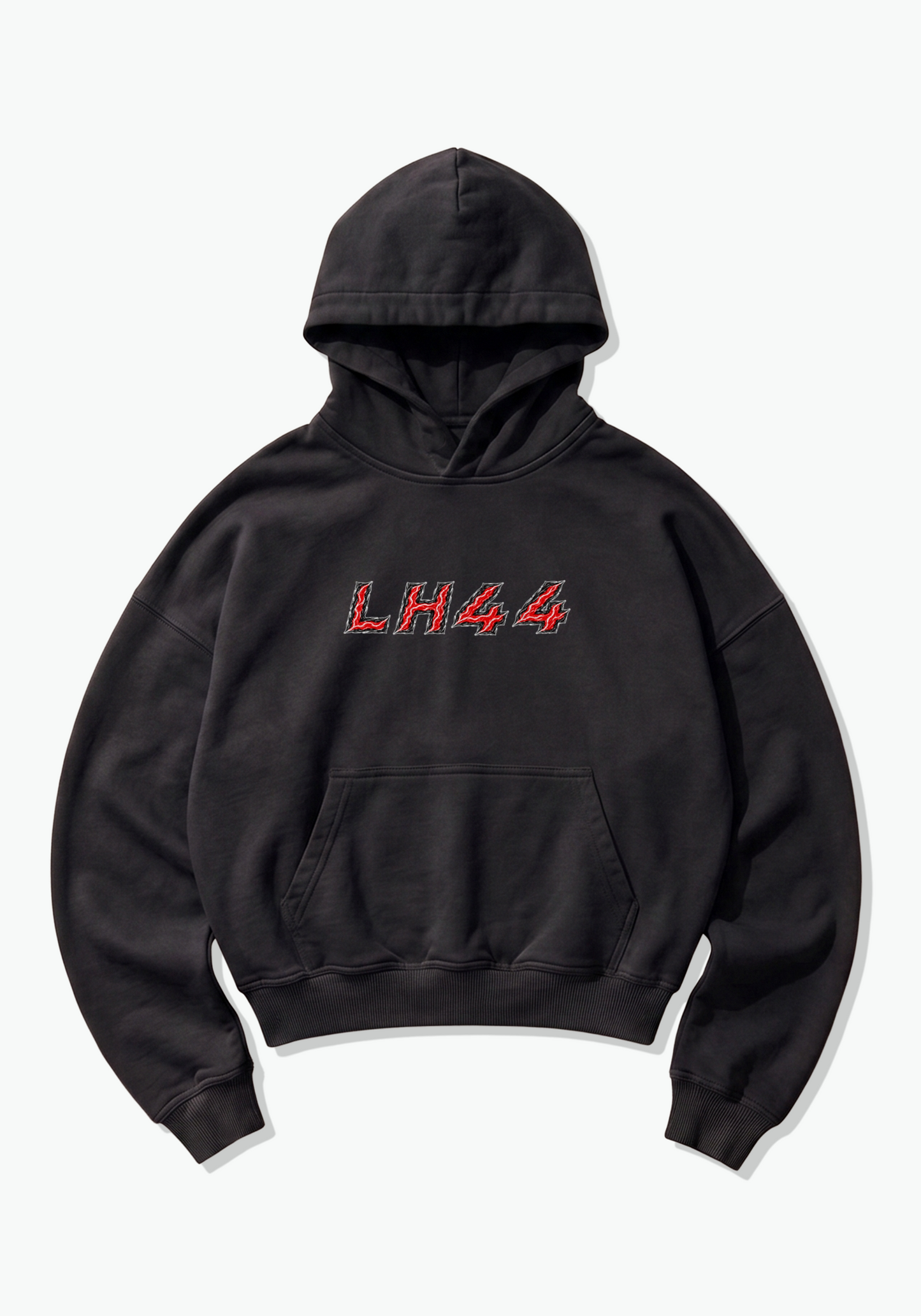 LH44 Abstract Oversized Hoodie - Black Front (Designed)