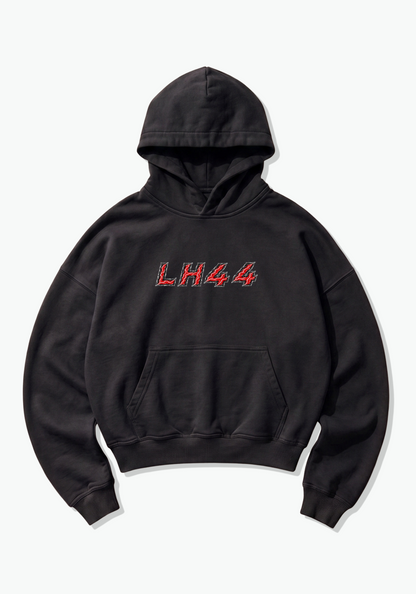 LH44 Abstract Oversized Hoodie - Black Front (Designed)