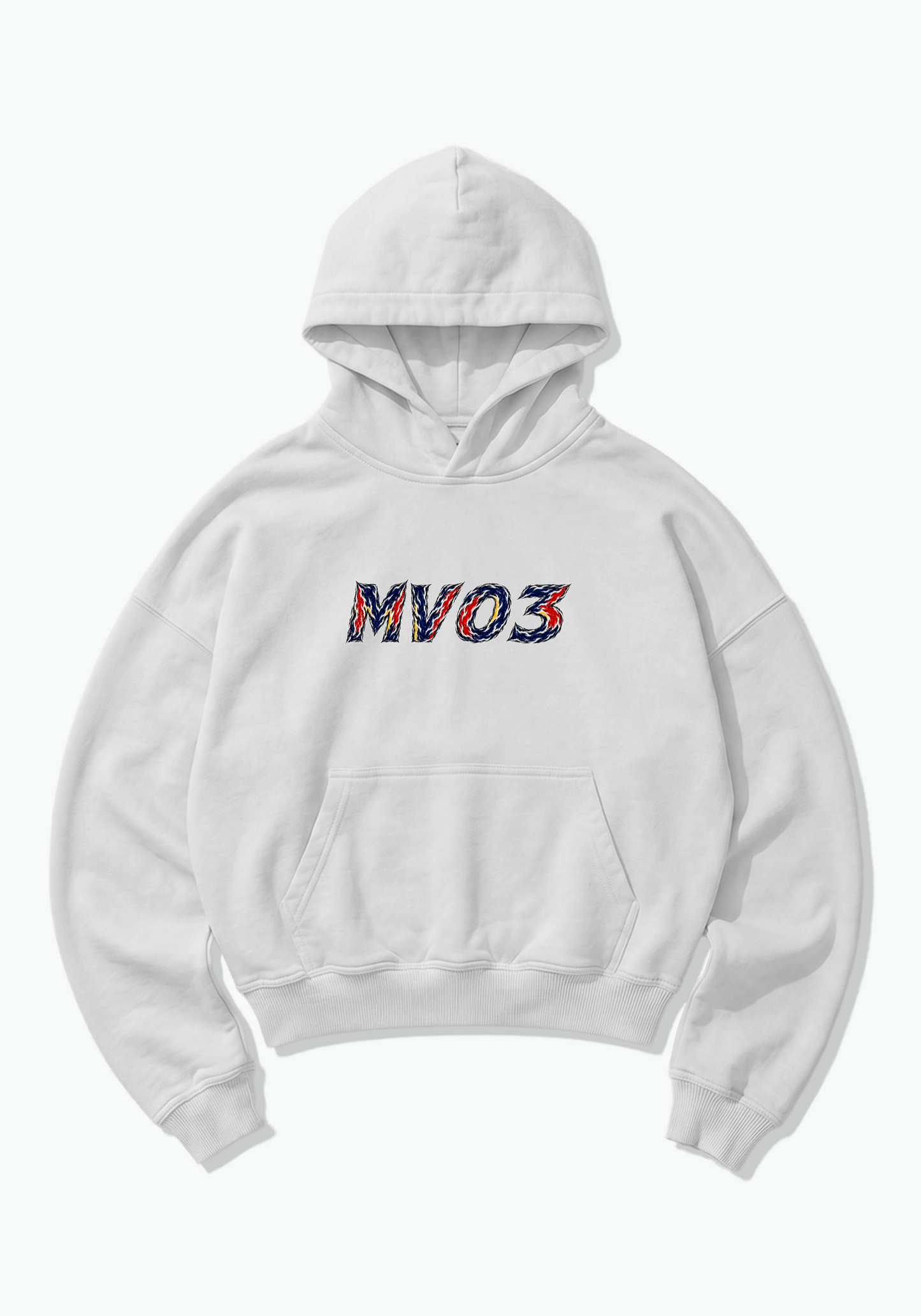 MV03 Abstract Oversized Hoodie - White Front (Designed)