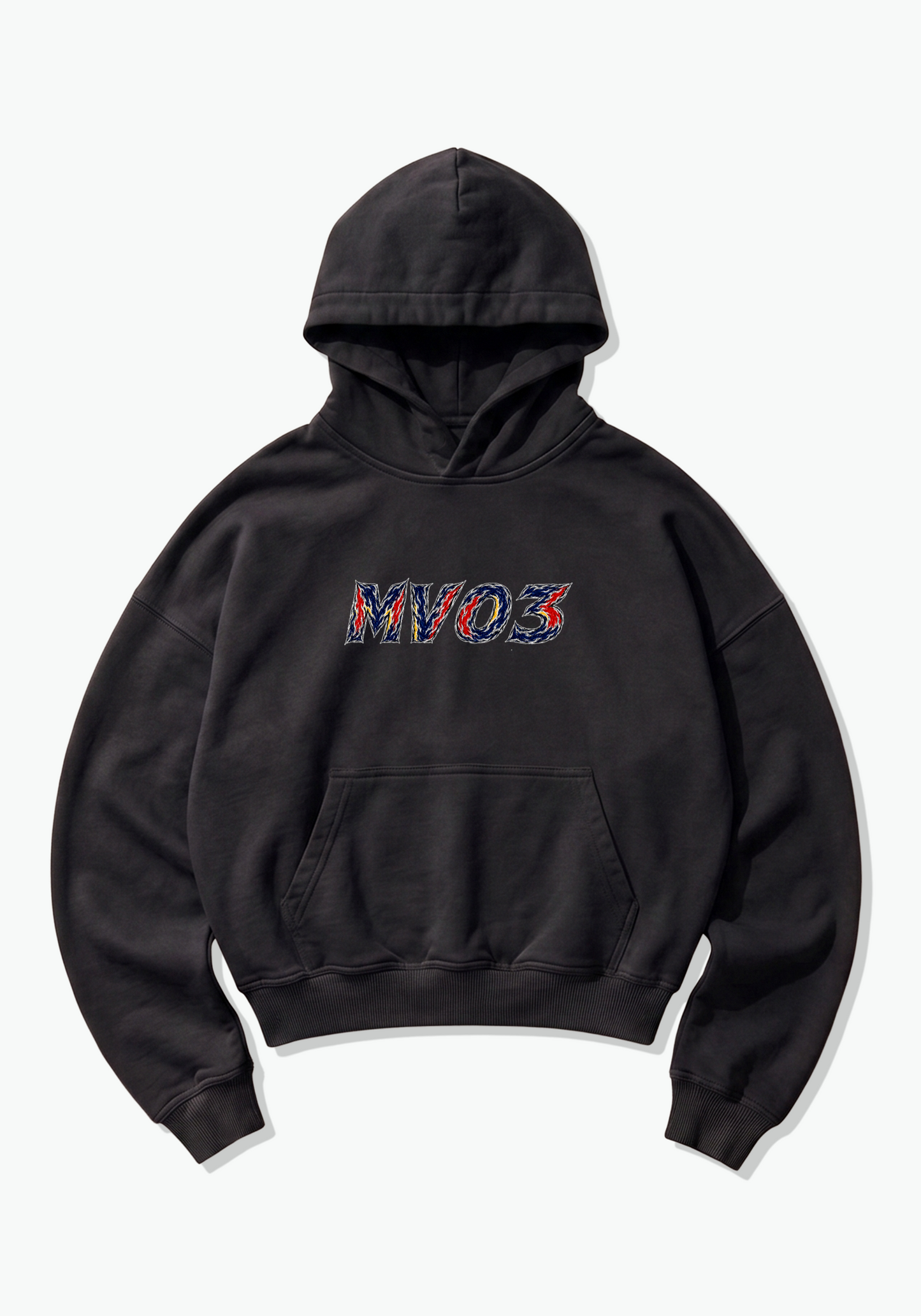 MV03 Abstract Oversized Hoodie - Black Front (Designed)