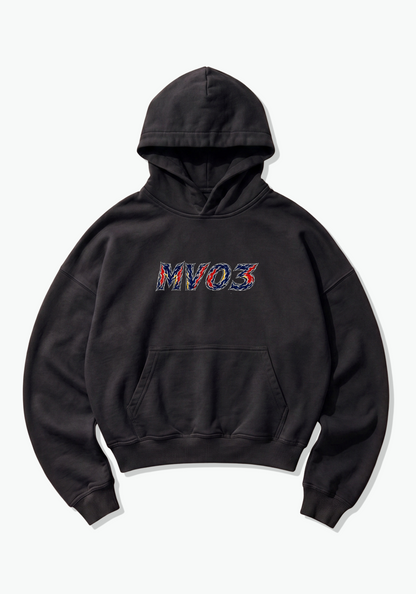 MV03 Abstract Oversized Hoodie - Black Front (Designed)