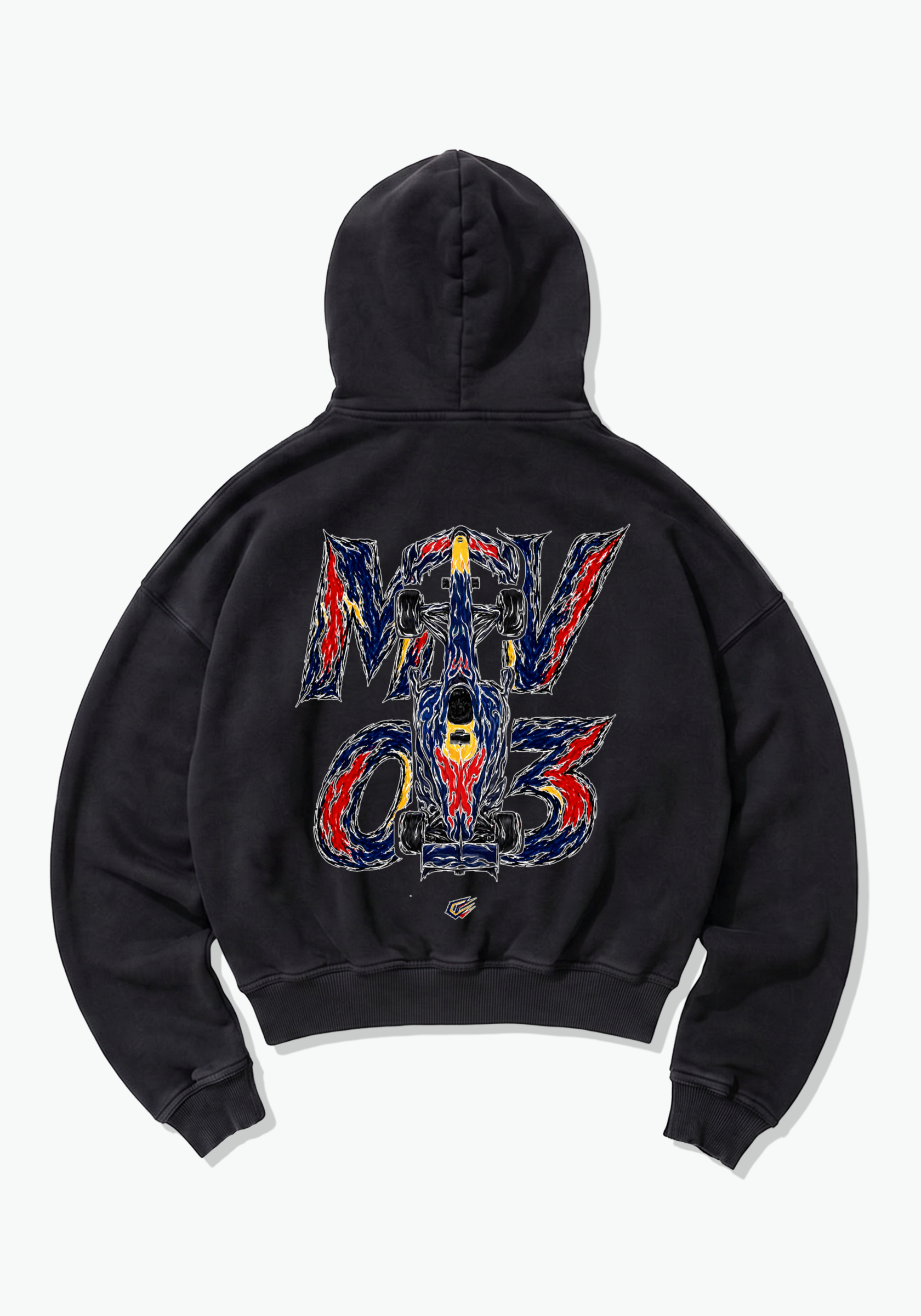 MV03 Abstract Oversized Hoodie - Black Back (Designed)