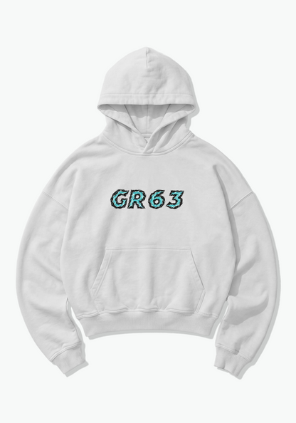GR63 Abstract Oversized Hoodie - White Front (Designed)