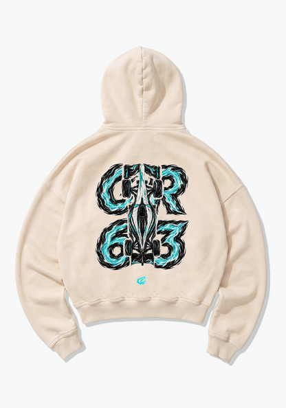 GR63 Abstract Oversized Hoodie - Beige Back (Designed)