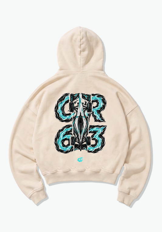 GR63 Abstract Oversized Hoodie - Beige Back (Designed)
