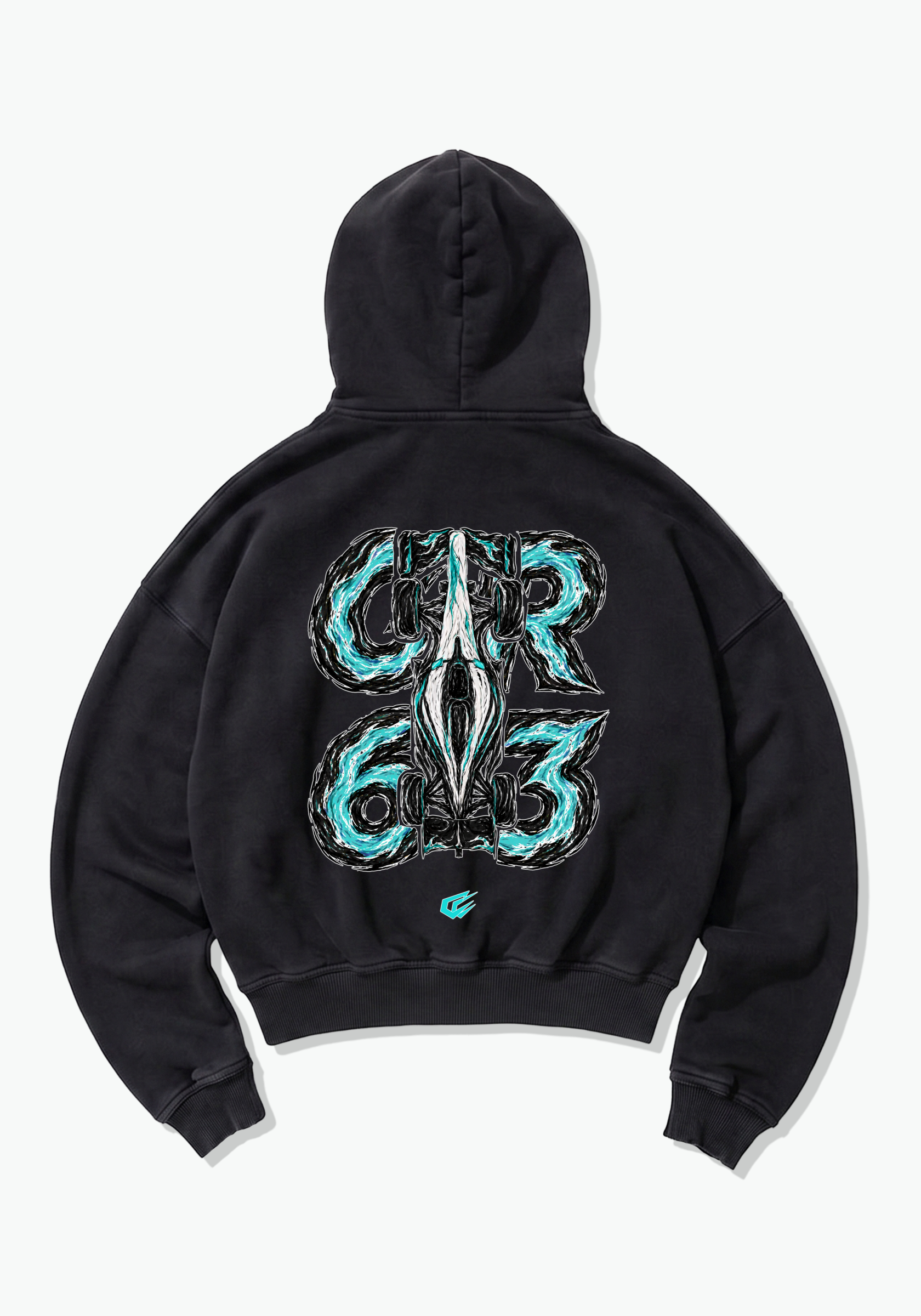 GR63 Abstract Oversized Hoodie - Black Back (Designed)