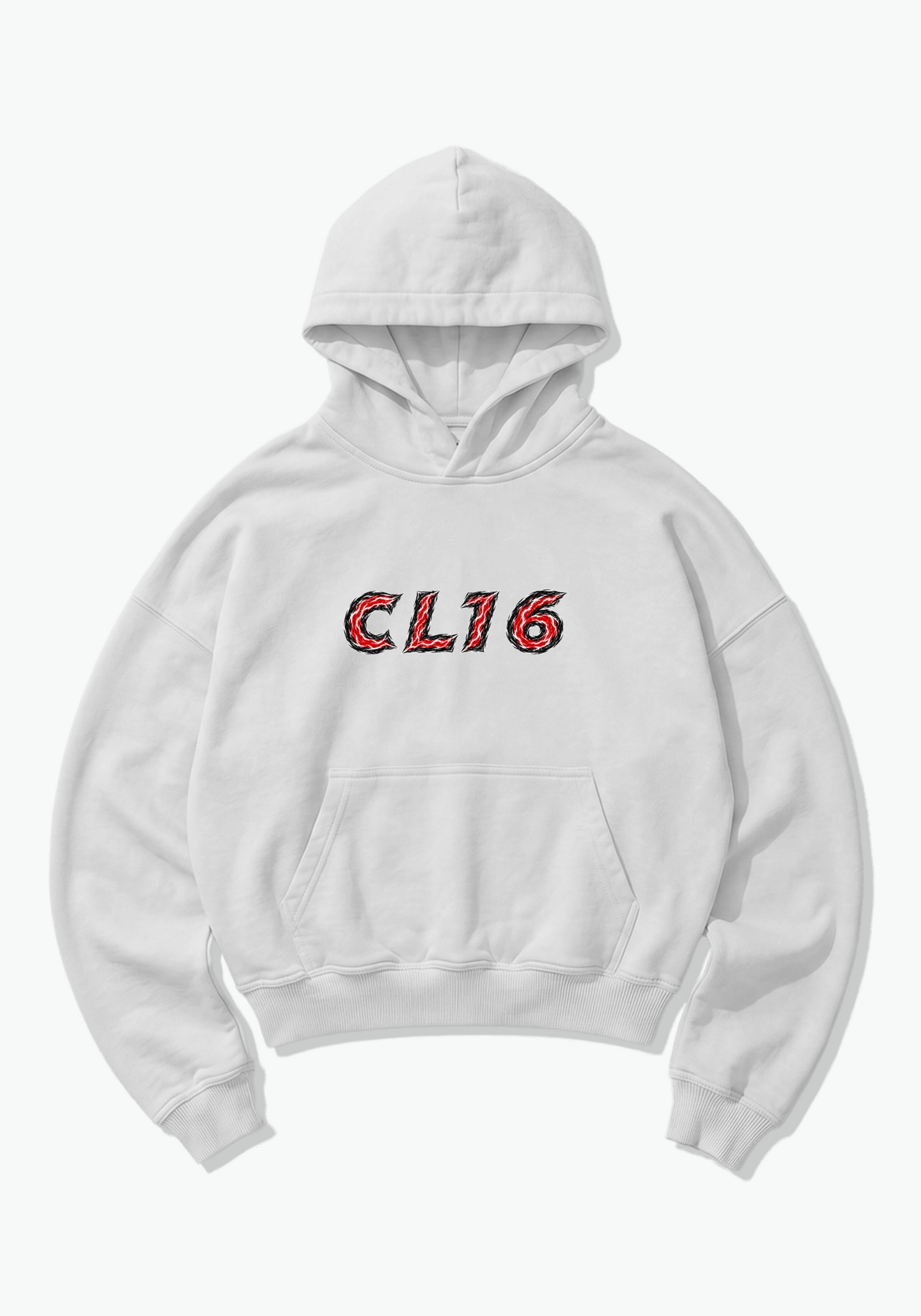 CL16 Abstract Oversized Hoodie - White Front (Designed)
