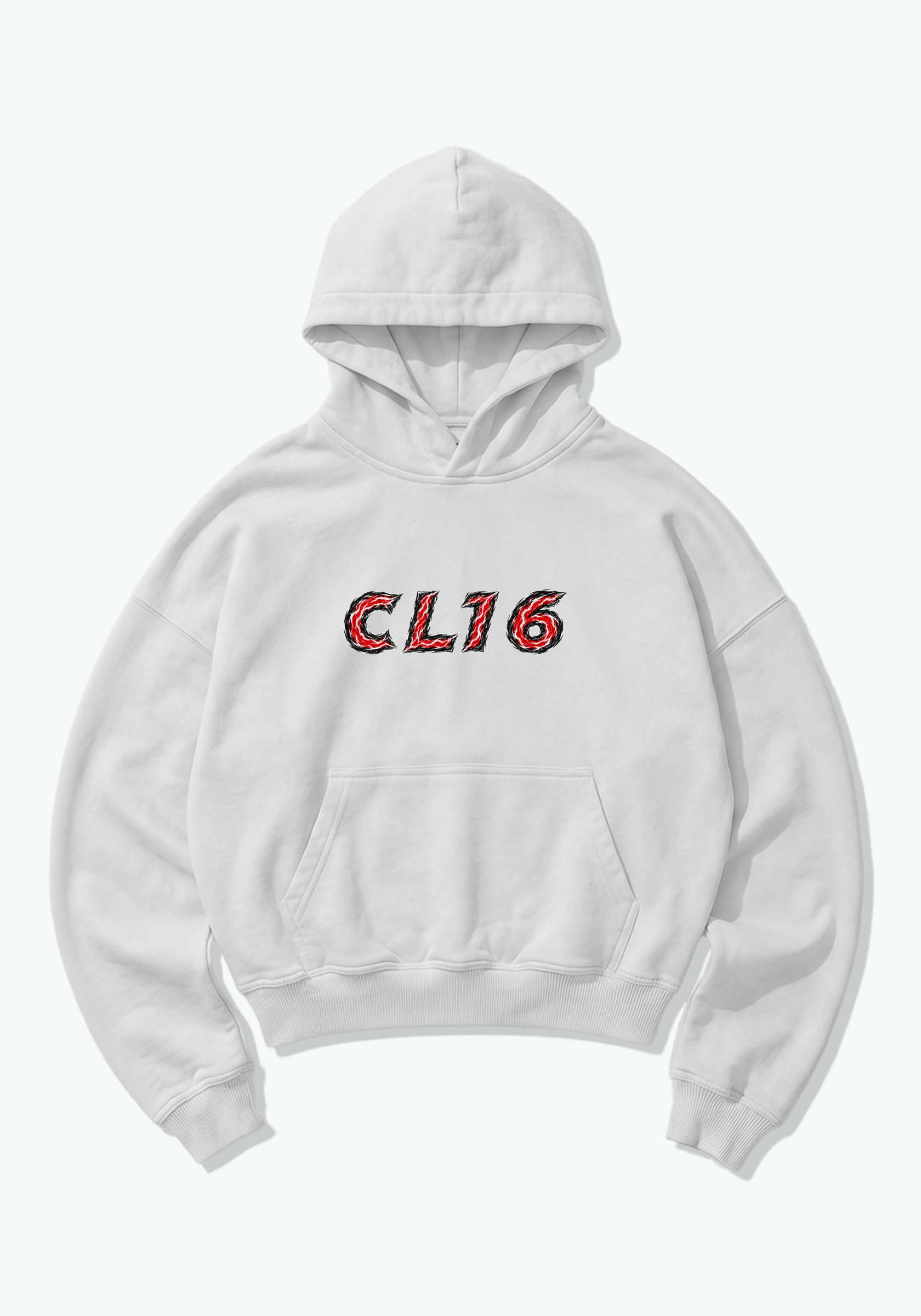 CL16 Abstract Oversized Hoodie - White Front (Designed)