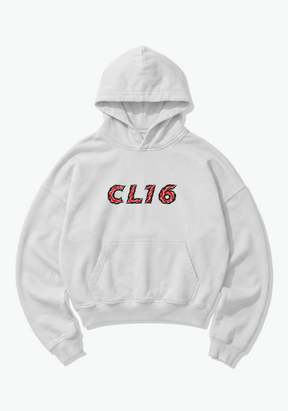CL16 Abstract Oversized Hoodie - White Front (Designed)