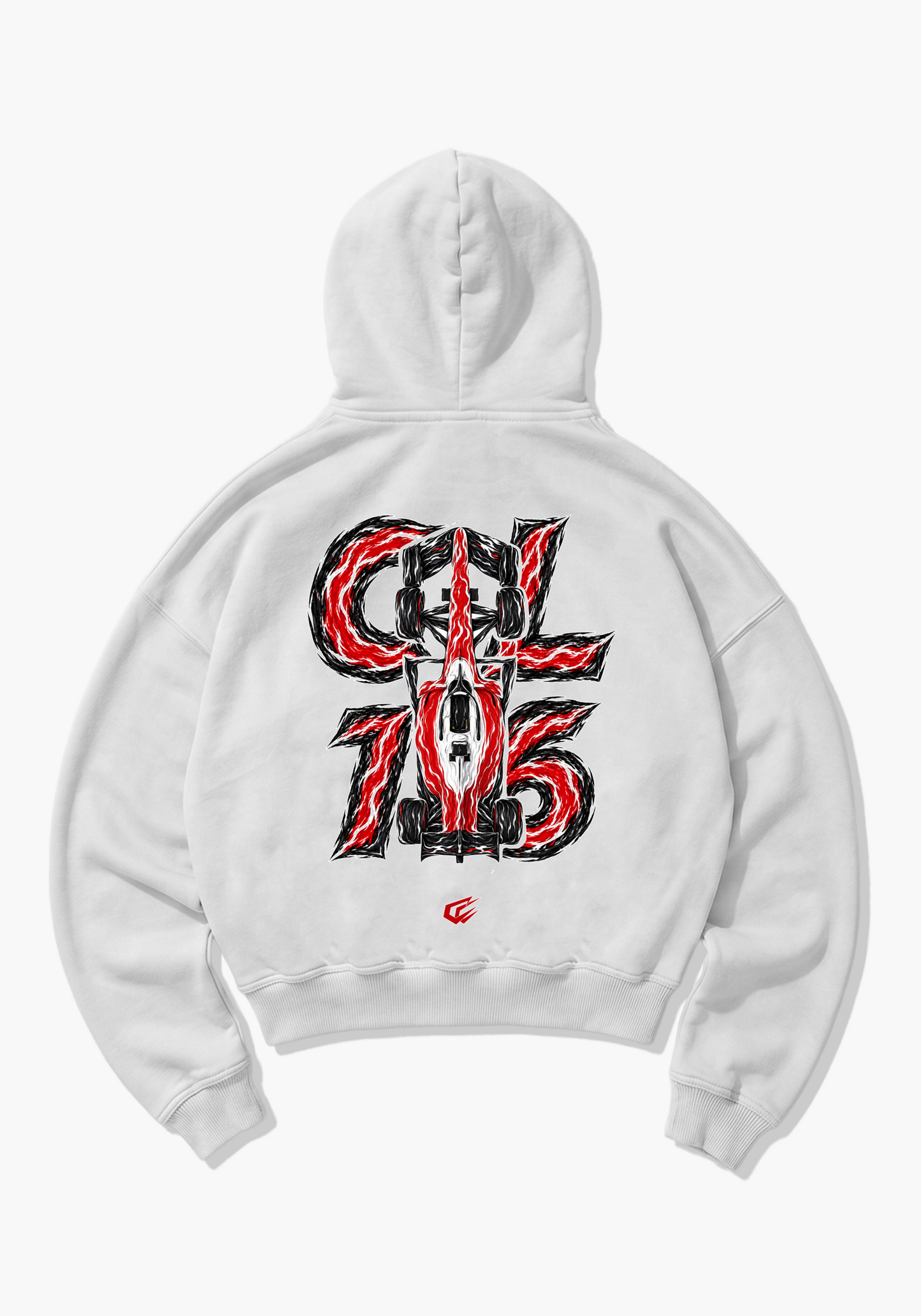 CL16 Abstract Oversized Hoodie - White Back (Designed)