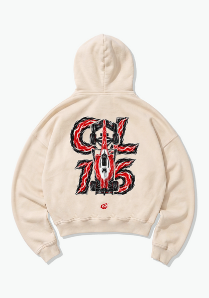 CL16 Abstract Oversized Hoodie - Beige Back (Designed)