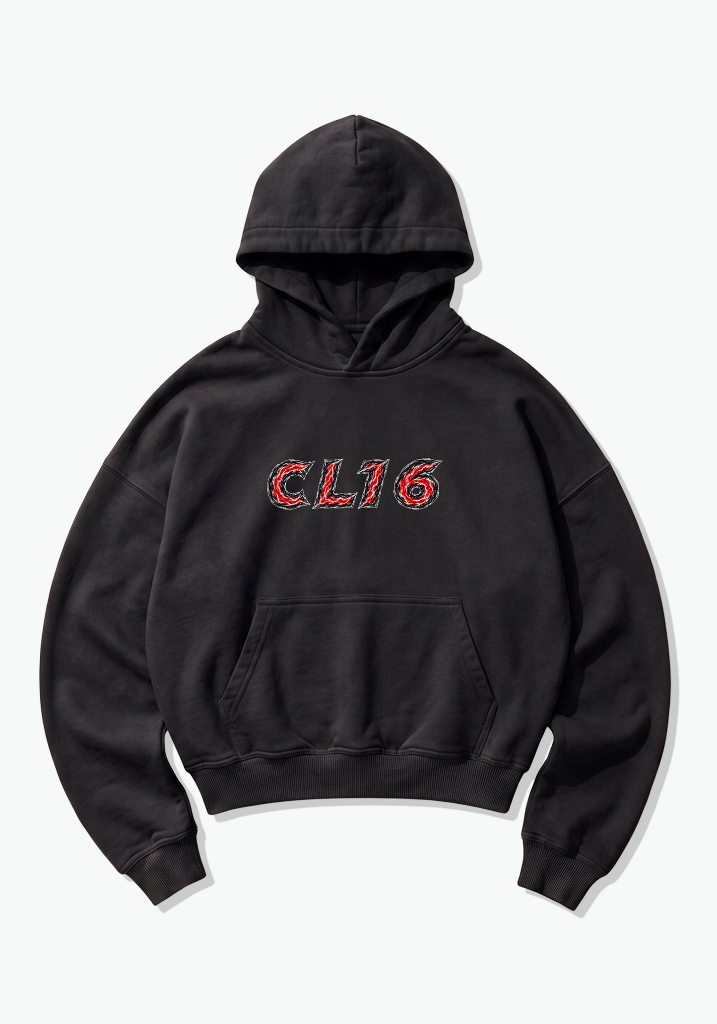 CL16 Abstract Oversized Hoodie - Black Front (Designed)