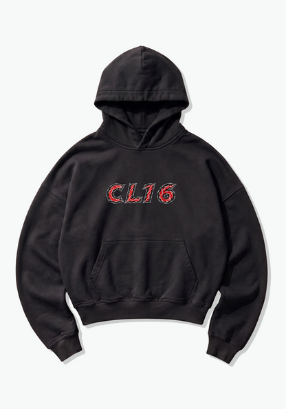 CL16 Abstract Oversized Hoodie - Black Front (Designed)