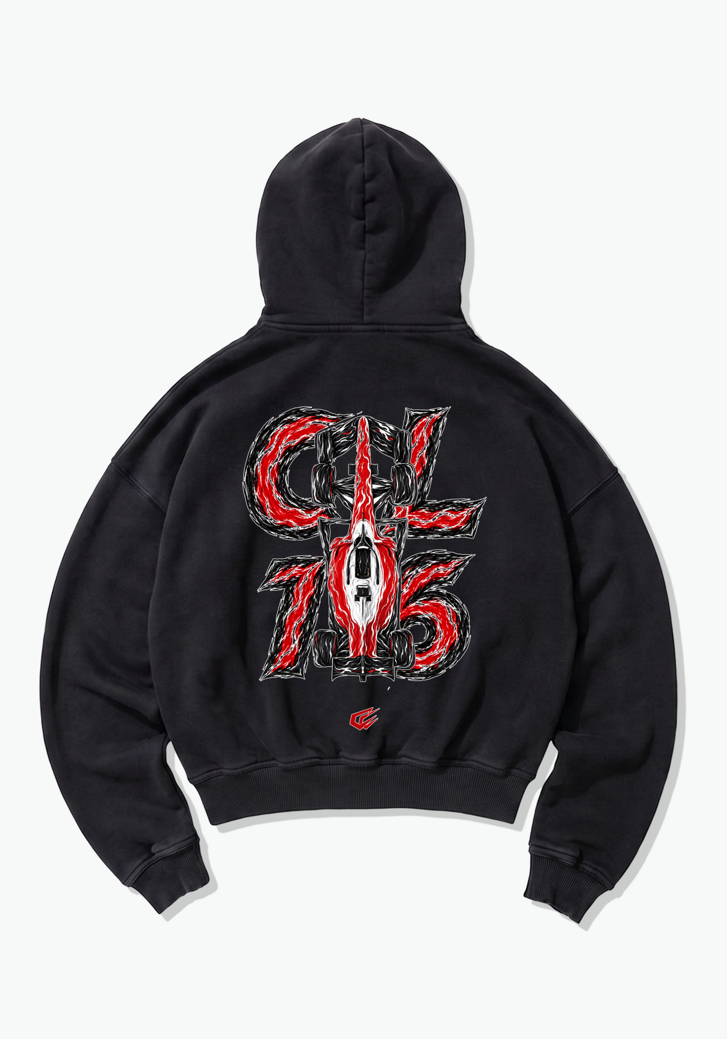 CL16 Abstract Oversized Hoodie - Black Back (Designed)