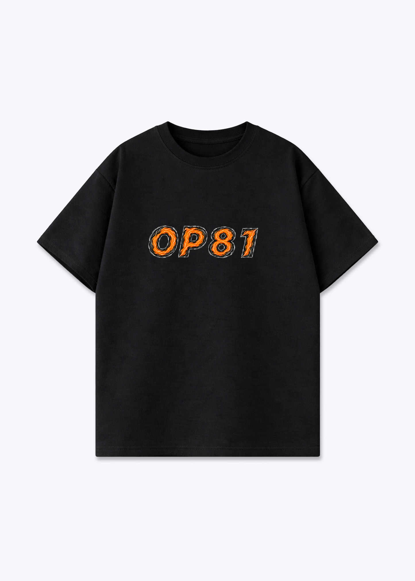 OP81 abstract Oversized Shirt - Black Front (Designed)