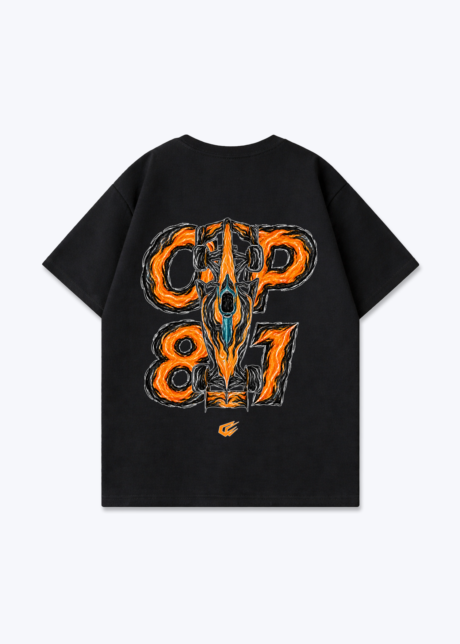 OP81 abstract Oversized Shirt - Black Back (Designed)