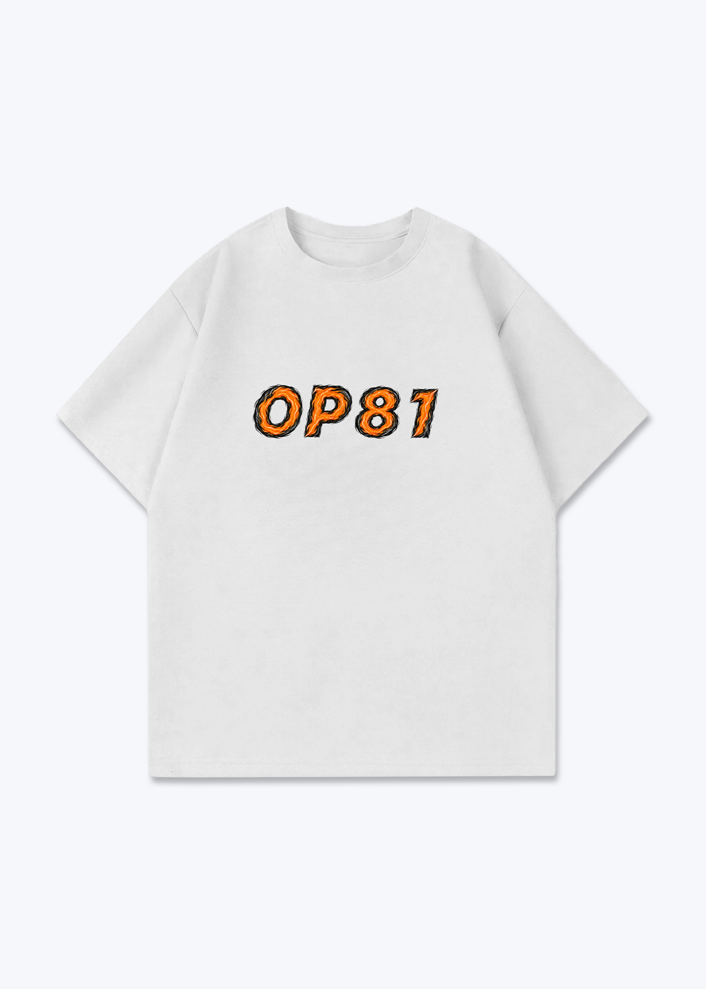 OP81 abstract Oversized Shirt - White Front (Designed)