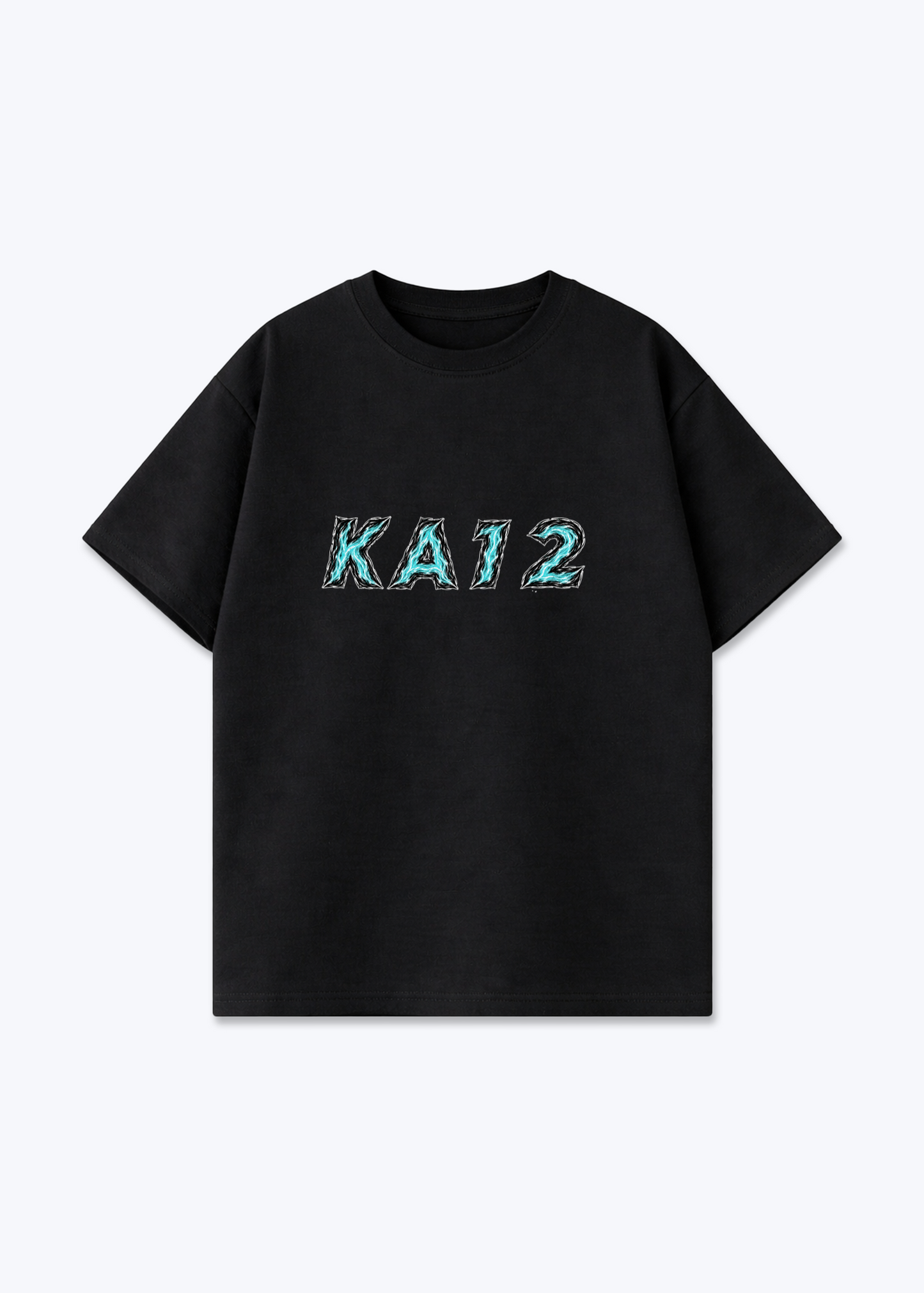 OP81 abstract Oversized Shirt - Black Front (Designed)