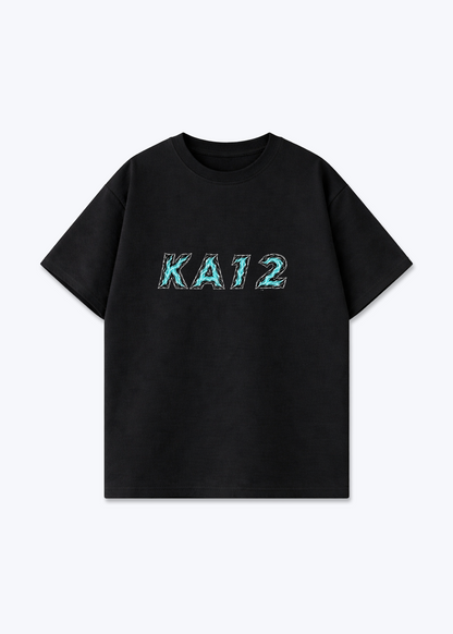 OP81 abstract Oversized Shirt - Black Front (Designed)