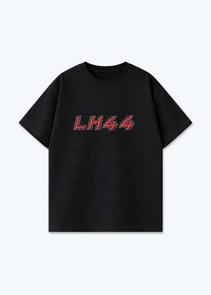 LH44 abstract Oversized Shirt - Black Front (Designed)