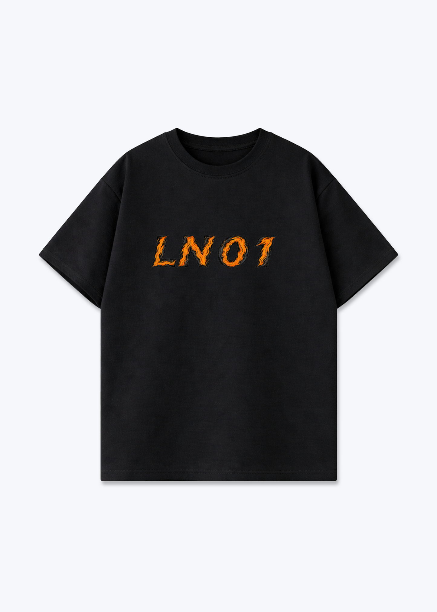LN01 abstract Oversized Shirt - Black Front (Designed)