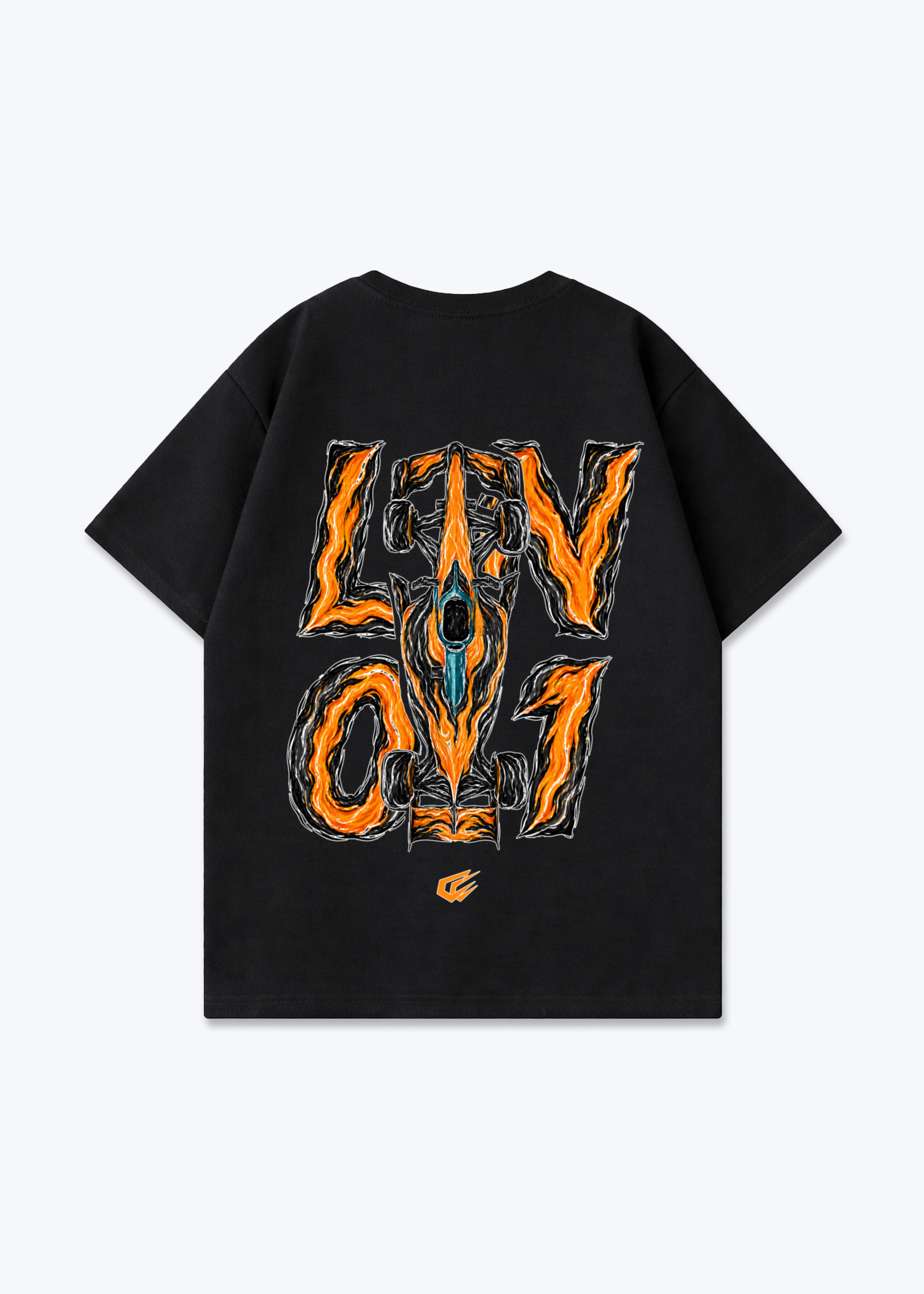 LN01 abstract Oversized Shirt - Black Back (Designed)