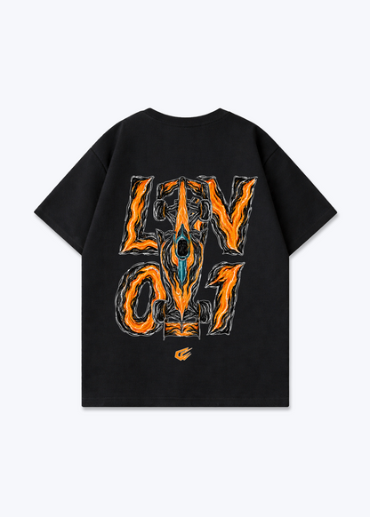 LN01 abstract Oversized Shirt - Black Back (Designed)