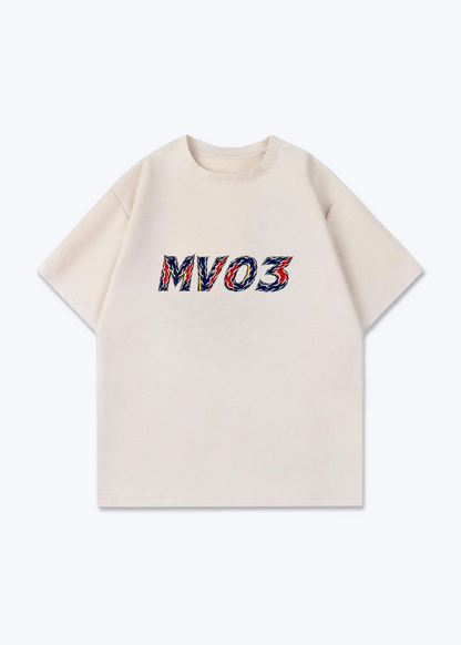 MV03 abstract Oversized Shirt - Beige Front (Designed)
