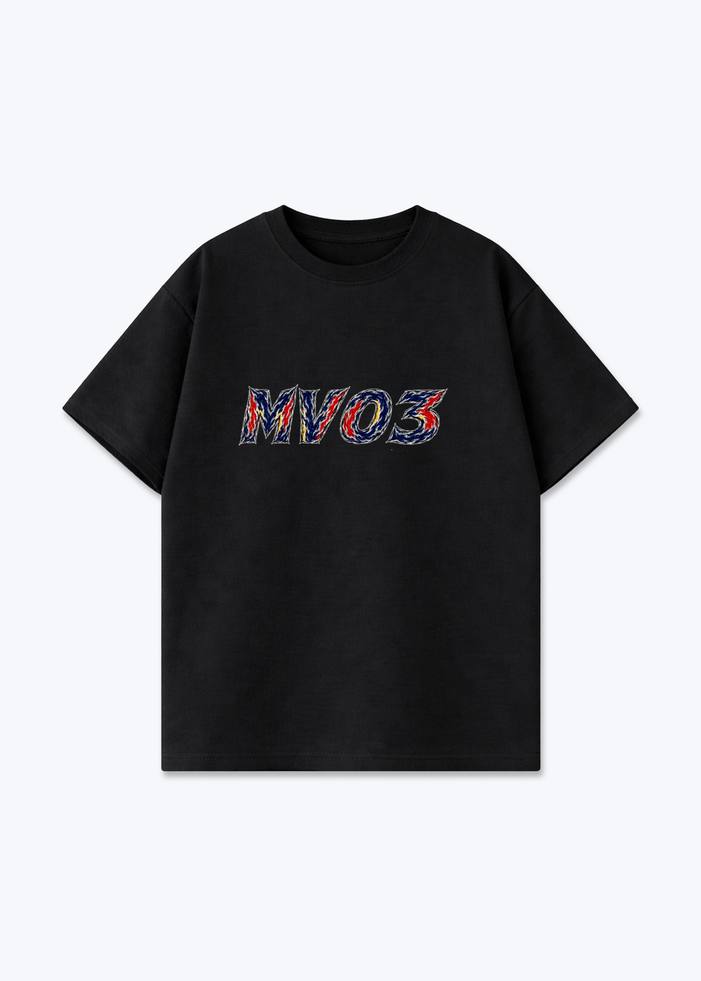 MV03 abstract Oversized Shirt - Black Front (Designed)